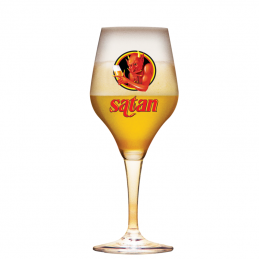 Verre à Bière Satan 33 cl en verre transparent avec logo